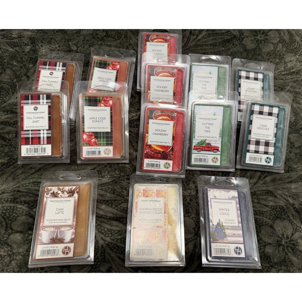New Lot Of 14 Candle Wax Melts Huntington‎ Home Cranberry Pumpkin Apple Flannel